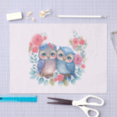 Eulen in der Liebe auf einer Baumzweigung Seidenpapier (Handwerk)