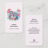 Eulen in der Liebe auf einer Baumzweigung Visitenkarte (Vorne/Hinten)