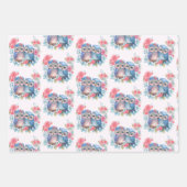 Eulen in der Liebe, die auf einer Baumzweigung Gem Geschenkpapier Set (Vorderseite 2)