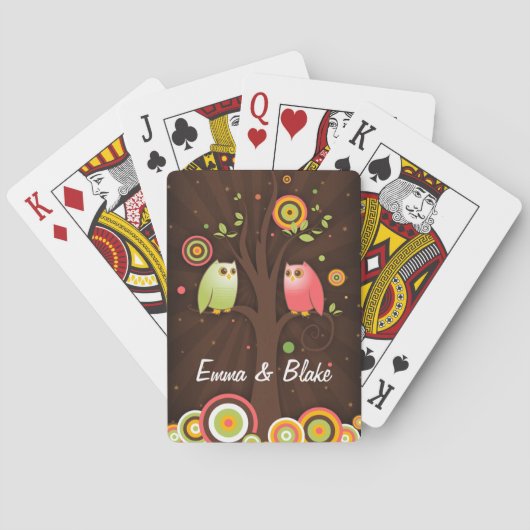 Eulen in der Liebe-Gewohnheit Spielkarten (Rückseite)