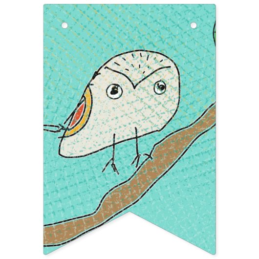 Eulen in der WaldPartyfahne Wimpelkette (Zweite Fahne)