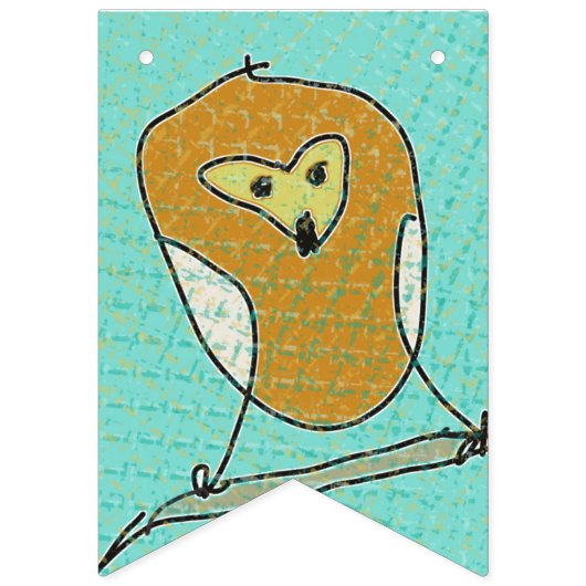 Eulen in der WaldPartyfahne Wimpelkette (Dritte Fahne)