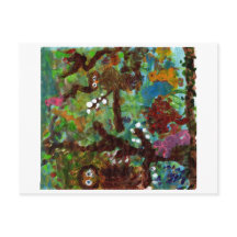 Eulen in einem Baum, #1 Postkarte