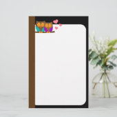 Eulen in einem Nest Briefpapier (Stehend Vorderseite)