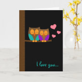 Eulen in einem Nest Karte (Gelbe Blume)