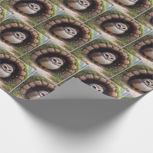 Eulen in einer Höhle Geschenkpapier (Ecke)
