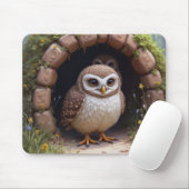 Eulen in einer Höhle Mousepad (Mit Mouse)