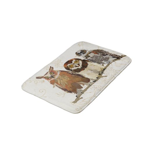 Eulen-in Folge Bad-Matte Badematte (Schrägansicht)