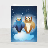 Eulen in Liebe, Karte (Rückseite)