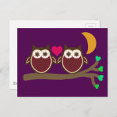 Eulen in Liebe Postkarte (Vorne/Hinten)