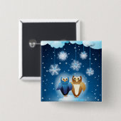 Eulen in Liebe, Schaltfläche Button (Vorne & Hinten)