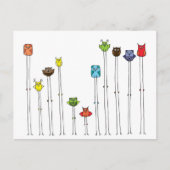 Eulen in Multicoloren Postkarte (Vorderseite)