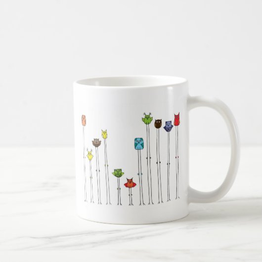 Eulen in Multicolors Kaffeetasse (Rechts)