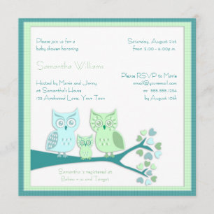 Eulen-Jungen-Babyparty-Einladung Einladung