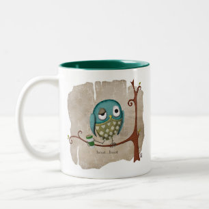 Eulen-Kaffee wachen Anruf auf Zweifarbige Tasse