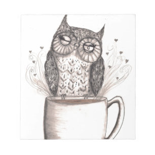 Eulen-Kaffee-Zeit Notizblock