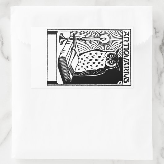 Eulen & Kerzen buchen Rechteckiger Aufkleber (Tasche)