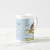 Eulen-Knochen-China Porzellantasse (Vorderseite Rechts)