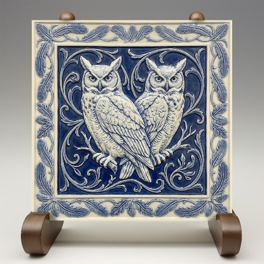 Eulen Kunst & Handwerk Wanddekoration Fliese