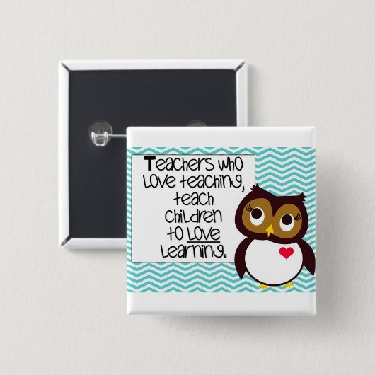 Eulen-Lehrer-Knopf Button (Vorne & Hinten)