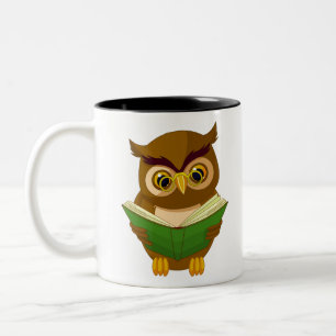 Eulen-Lehrer-Theme-Design Zweifarbige Tasse