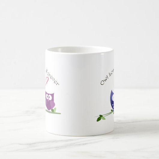 Eulen-Liebe Sie für immer Kaffeetasse (Mittel)