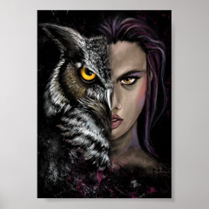 Eulen-Mädchen - Emotions-Kollektion Poster - Maler