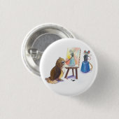 Eulen-Malerei-Mäuseporträt Button (Vorne & Hinten)