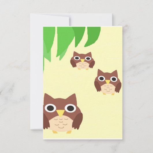 Eulen Malkunst Dankeskarte (Rückseite)