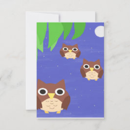 Eulen Malkunst Dankeskarte