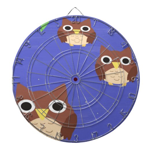 Eulen Malkunst Dartscheibe (vorne)