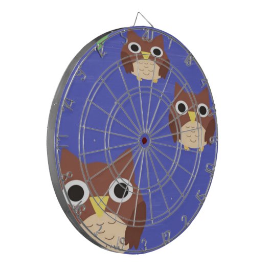 Eulen Malkunst Dartscheibe (Vorderseite Links)