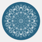 Eulen-Mandala Runder Aufkleber (Vorderseite)