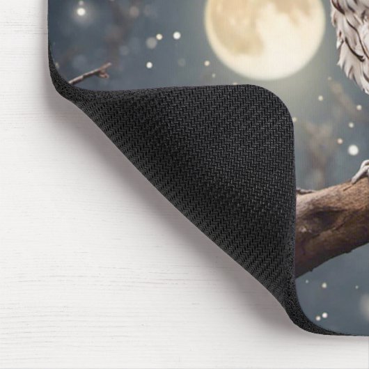 Eulen mit Vollmond Mousepad (Ecke)