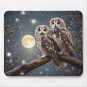 Eulen mit Vollmond Mousepad (Vorne)
