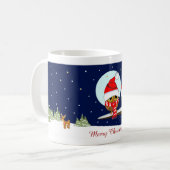 Eulen mit Weihnachtsmannmütze- und Tasse (Vorderseite Links)