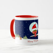 Eulen mit Weihnachtsmannmütze- und Tasse (Vorderseite Links)