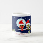 Eulen mit Weihnachtsmannmütze- und Tasse (Mittel)