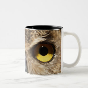 Eulen-Nahaufnahme Zweifarbige Tasse