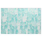 Eulen NC aqua Stoff (Fat Quarter (45,7 x 55,9 cm))