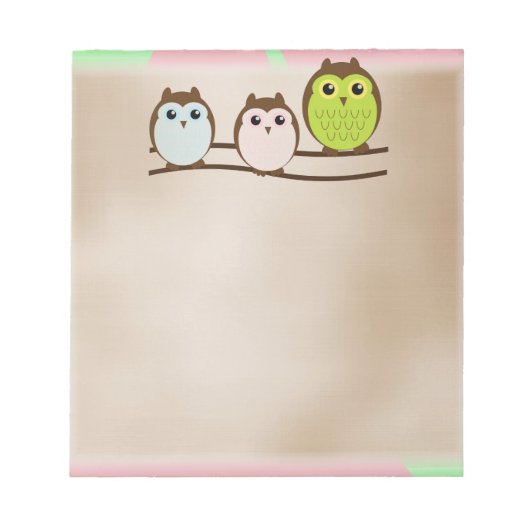 Eulen Notizblock (Vorderseite)