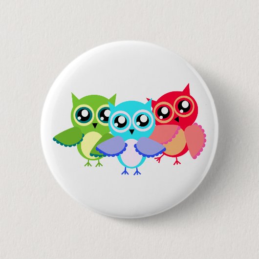 Eulen owls button (Vorderseite)
