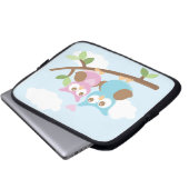 Eulen-Paar-Laptop-Hülse Laptopschutzhülle (Vorne Knopf)