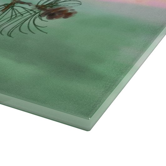 Eulen Paar Liebe niedlicher Sonnenuntergang Schneidebrett (Ecke)