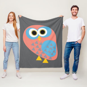 Eulen Pop Art Fleecedecke