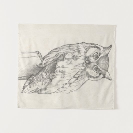 Eulen-Porträt - Skizze Wandteppich (Vorderseite (Horizontal))