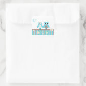 Eulen Quadratischer Aufkleber (Tasche)