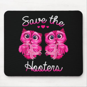 Eulen retten einen Hooters-Rosa Band Brustkrebs-Ge Mousepad