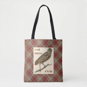 Eulen-rote orange karierte Schädel-Tasche Tasche