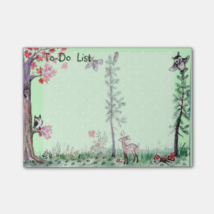 Eulen-RotwildwaldAquarell zu-listen auf Post-it Klebezettel